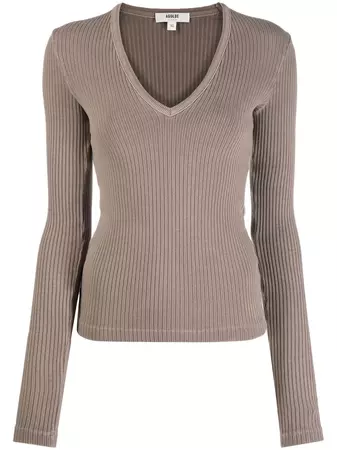 AGOLDE Ribbed V-neck Sweater - Farfetch