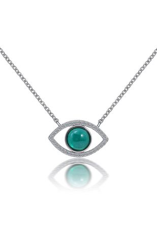 Marquise Shape Emerald Gem Necklace - Retro, Indie and Unique Fashion