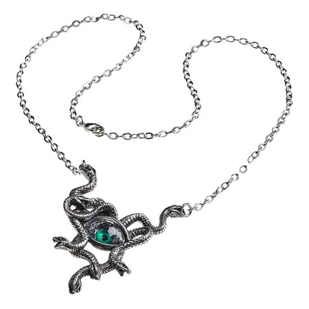 Alchemy Gothic Gorgons Eye Pendant Necklace, Snake Jewellery