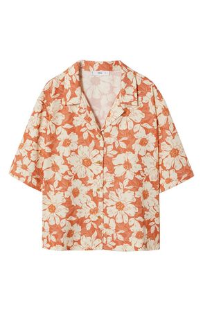 MANGO Floral Camp Shirt | Nordstrom