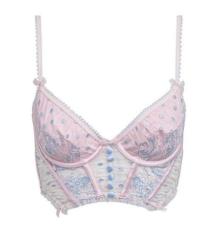 pastel pink and blue corset top