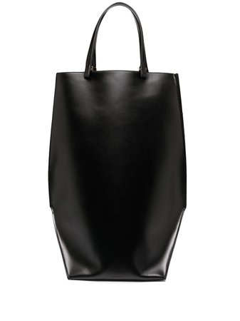 Black Jil Sander large leather tote bag JSWR852471WRB00084V - Farfetch