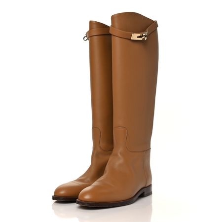 HERMES Box Kelly Jumping Boots 37 1095758 | FASHIONPHILE