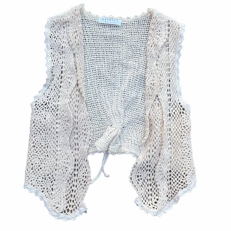 beige crochet cream colored vest