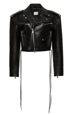 Cropped Leather Moto Jacket By Magda Butrym | Moda Operandi
