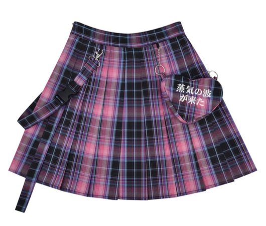 black pink purple pleated skirt