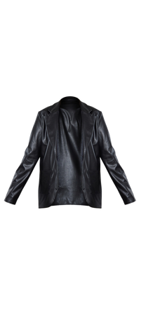 black leather blazer