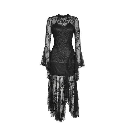 Gothic Lacey Asymmetrical Long Dress | RebelsMarket