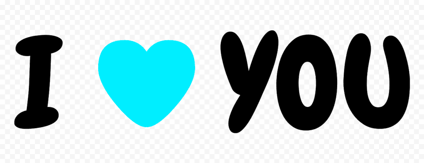 HD I Heart You I Love You Light Blue Heart Text Letters PNG | Citypng