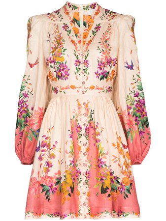 Shop ZIMMERMANN Tropicana floral-print mini dress with Express Delivery - FARFETCH