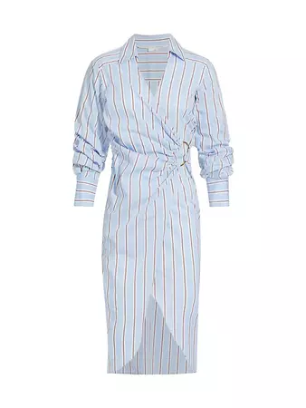 Shop Veronica Beard Afton Draped Shirtdress | Saks Fifth Avenue
