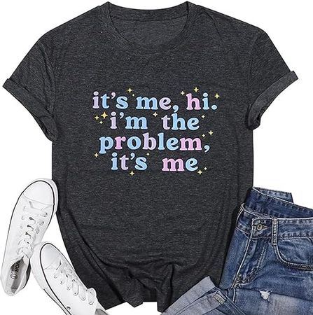 It's Me Hi I'm The Problem It's Me Shirt for Women Country Music Concert Music Lover Tee Shirt Tops at Amazon Women’s Clothing store