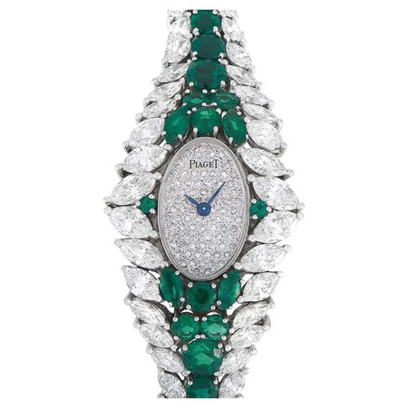 Piaget Diamond and Emerald Ladies Watch For Sale at 1stDibs