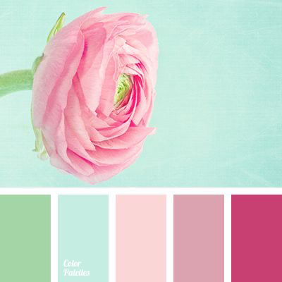 color palette #1646 {green, mint green, baby pink, pink-lilac, magenta