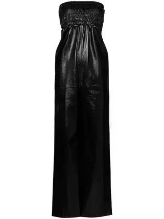 Bottega Veneta Strapless Leather Jumpsuit - Farfetch