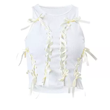 Fairy Lace-Up Ribbed Crop Top
