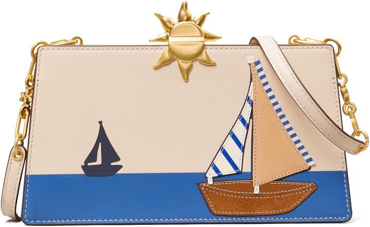 Mini Boat Applique Leather Crossbody Bag