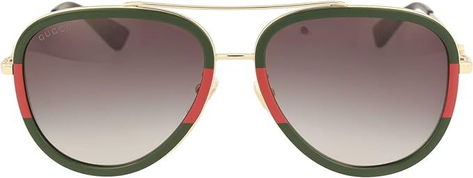 Amazon.com: Gucci Pilot Urban Web Block Aviator Sunglasses, Gold/Green, One Size : Clothing, Shoes & Jewelry