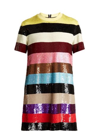 Short sleeve rainbow dress
