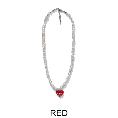 LOTSYOU Candy Pop Pearl Necklace Red