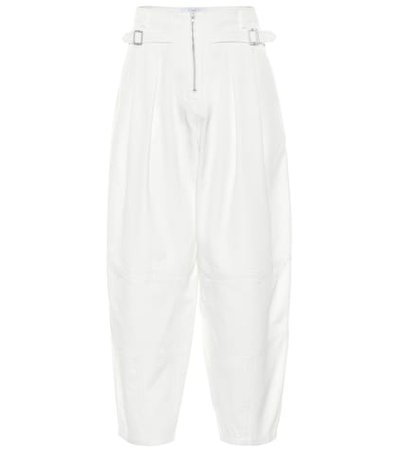 High-waisted cotton pants