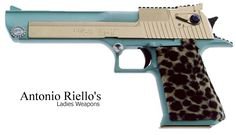 animal print gunweapon pistol blue