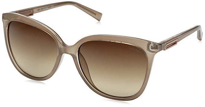 Amazon.com: calvin klein Women 's r730s cuadrado anteojos de sol, Beige, 57 mm: Clothing