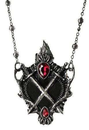 SACRED HEART Pendant Swords and antlers Necklace - Restyle
