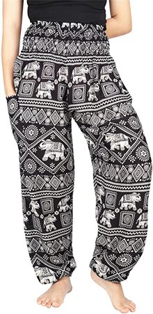 LOFBAZ Elephant Harem Pants for Women S-4XL Plus Yoga Hippie Boho PJ Clothing at Amazon Women’s Clothing store