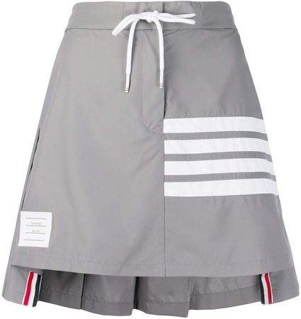striped pleated short skirt