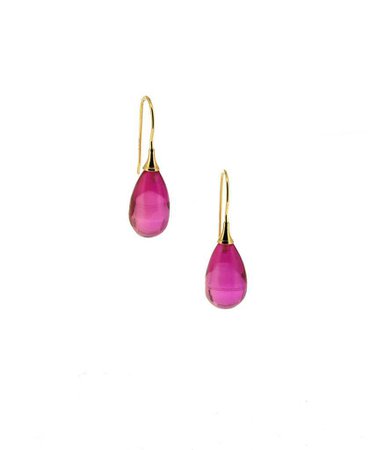 pink and green watermelon drop glass earrings - Google Search
