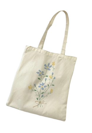 aesthetic coquette off white beige flower tote bag