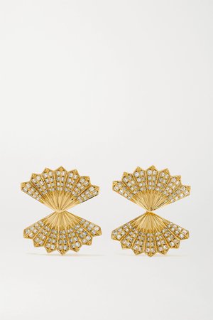 Gold 18-karat gold diamond earrings | Anita Ko | NET-A-PORTER