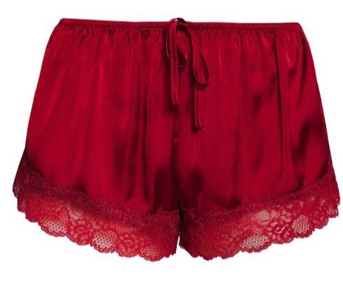 Silk red shorts