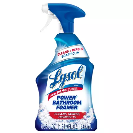 Lysol Power Foaming Cleaning Spray for Bathrooms, Foam Cleaner for Bathrooms, Showers, Tubs, 32oz - Walmart.com