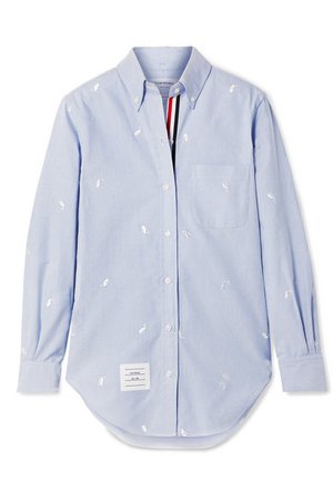 Thom Browne | Embroidered cotton-poplin shirt | NET-A-PORTER.COM