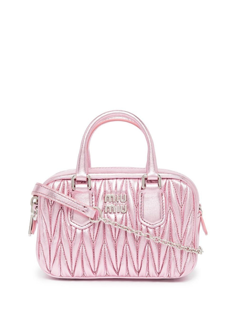 Metallic Light Pink Quilted Bag