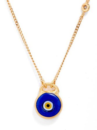 Hand Painted Evil Eye Stone Pendant Necklace | Nordstrom