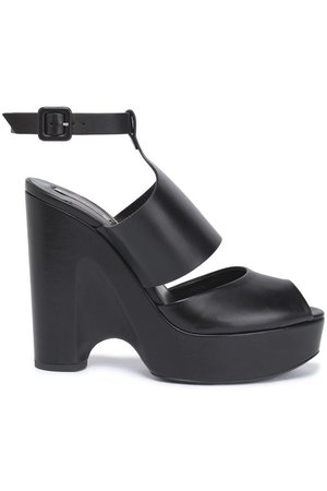 Leather platform sandals | ROBERTO CAVALLI | Sale up to 70% off | THE OUTNET