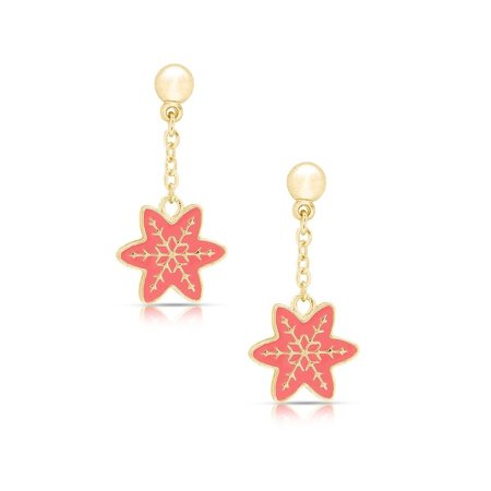 Pink and Gold Snowflake earring 1