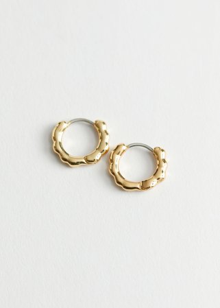 Wavy Mini Hoop Earrings - Gold - Hoops - & Other Stories US