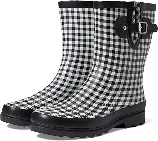 Amazon.com | Western Chief Waterproof Mid Rain Boot Grunge Gingham 9 M | Rain Footwear