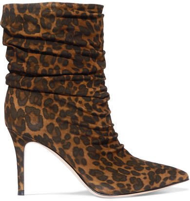 Cecile 85 Leopard-print Suede Ankle Boots - Leopard print