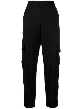 Black Semicouture Elasticated Cargo Trousers | Farfetch.com