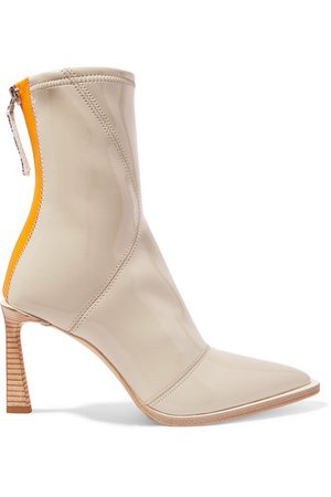 Fendi | Two-tone glossed-neoprene ankle boots | NET-A-PORTER.COM