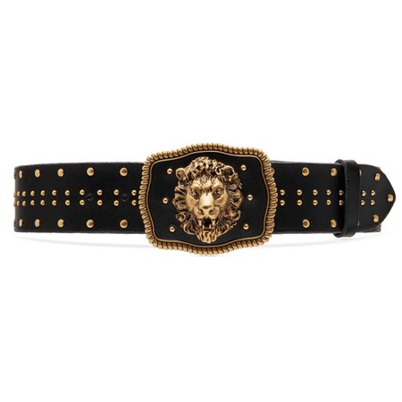 gucci-Black-Leather-Belt-With-Lion-Head-Buckle