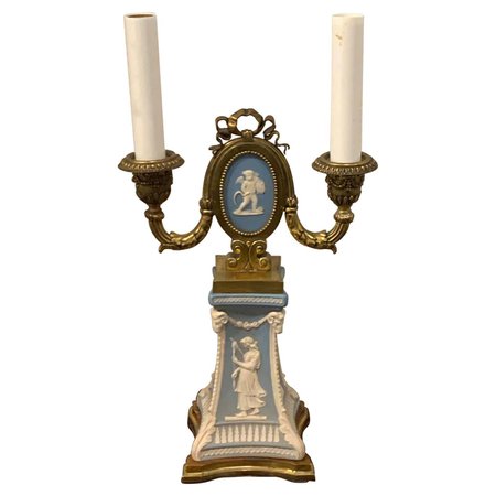 Adam Style Ormolu Mounted Wedgwood Lamp Attributed to E.F. Caldwell For Sale at 1stDibs