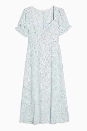 Light Blue Daisy Prairie Midi Dress | Topshop