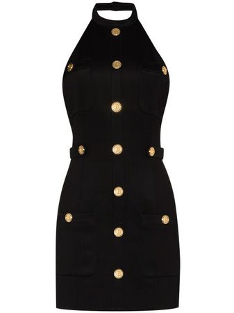 Shop Balmain short buttoned dress with Express Delivery - FARFETCH