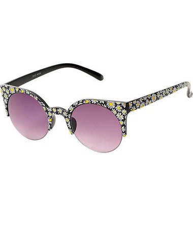 Daisy Black Retro Sunglasses | Zumiez